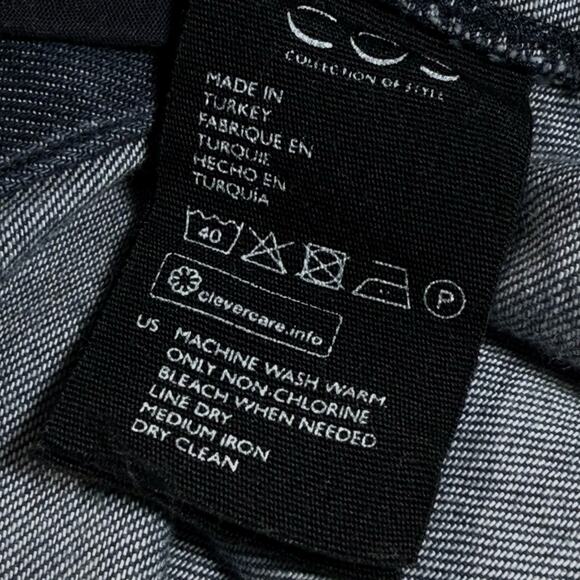 COS Denim A Line Dress Sz 8 Oversized with Pockets 3/4 Sleeve V Neck Button Up - Picture 9 of 12